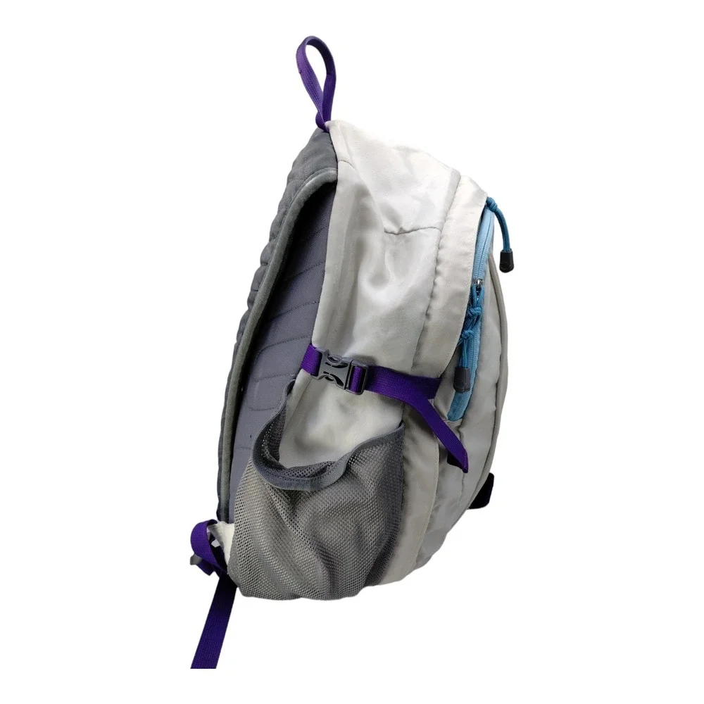 The North Face Wasatch Backpack Light Gray Purple Large Pockets Adjustable Strap